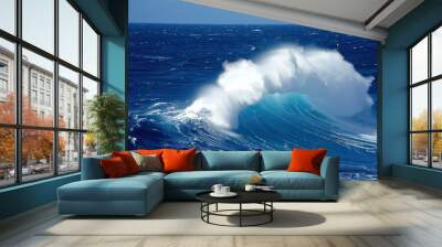 beautiful waves in the ocean, sunny weather Wall mural