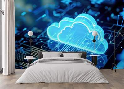 Cloud storage ,Circuit background data processing technology and cloud computing Wall mural