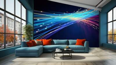 Fiber optics, abstract background  .Generative AI Wall mural