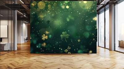 Green and Gold St. Patrick's Day Background Wall mural