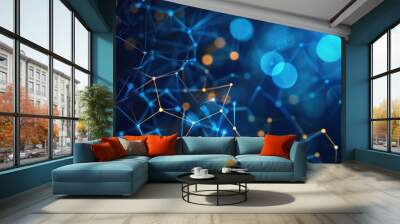 molecule. Science background with molecules.Abstract futuristic background. Wall mural