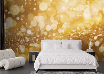 new year 2025, gold sparkling 2025 design with bokeh. gold wallpaper designs 2025 Wall mural