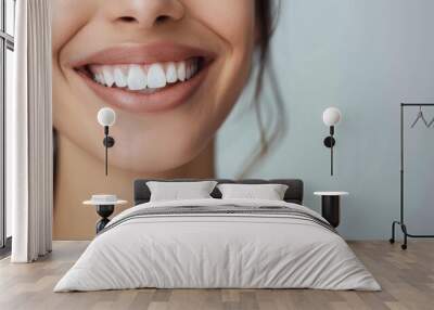 smile of beautiful woman with healthy white teeth. Close-up, High quality photos Wall mural