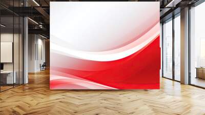 wallpaper,red wave on white background.future technology concept, Wall mural