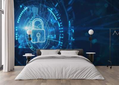 Business technology privacy concept, cyber security data protection.future concept Wall mural