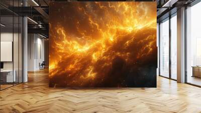 Cosmic Firestorm: A Celestial Inferno Wall mural