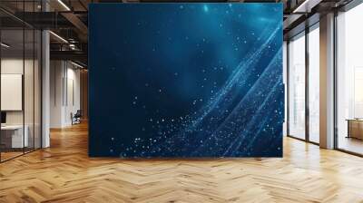 Abstract Blue Background with Glimmering Particles Wall mural