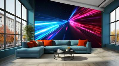 Abstract Neon Light Trails Wall mural