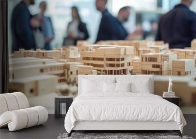 Architectural Model of Modern Cityscape Wall mural