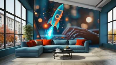 Launch Your Business Online Wall mural