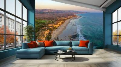 Sunset overlooking Inspiration point at Crystal Cove State Park in Newport Beach Wall mural