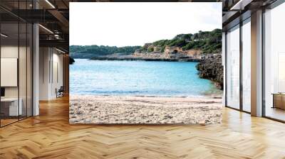 Island scenery, beach, beautiful bay seaside, Balearic Islands, Mallorca, Spain, Mediterranean Sea. Wall mural