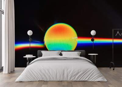 olors of the rainbow product of Broken light, showing the spectrum of the light passing through a ball like glass object physics and optics Wall mural