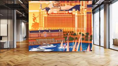 Monaco Travel Poster design Wall mural