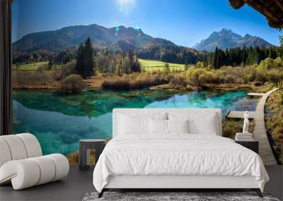 Zelenci lake in Slovenia. Wall mural