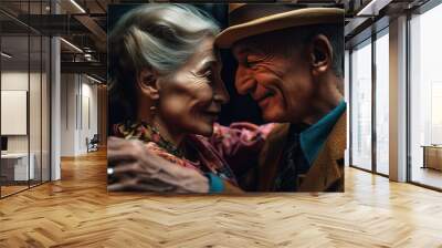 Elderly Couple Dancing and Enjoying Life Together. Generative ai Wall mural