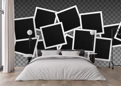 Set of square vector photo frames. Wall mural