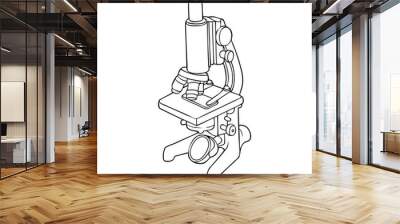 microscope line vector illustration Wall mural