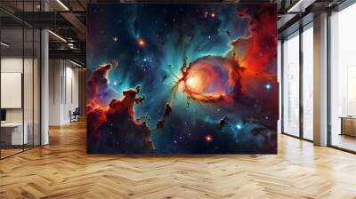 Deep space. High definition star field background . Starry outer space background texture . Colorful Starry Night Sky Outer Space background Wall mural