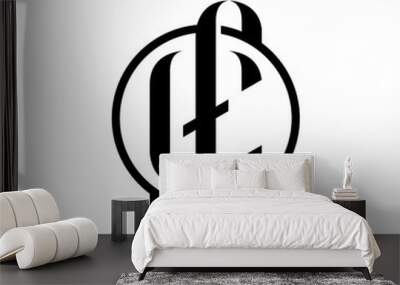 CF letter logo.  Wall mural