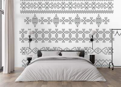 Middle East Arabic pattern design, Riyadh, Saudi Arabia ornament Sadou culture, Najd design, editable stroke Wall mural