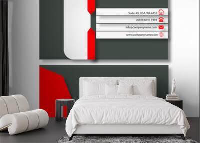 business card red template Wall mural