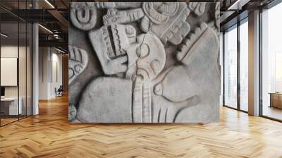 mexico stad national museum. aztecs. indian culture. stone carvings. Wall mural