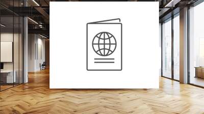 Passport Related Vector Line Icon. Wall mural