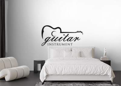 guitar logo in white background Wall mural