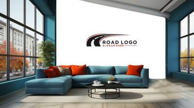 road construction logo road maintenance creative sign concept in white background Wall mural