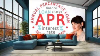 Annual Percentage Rate. APR. Loan, mortgage loan and finance term Wall mural