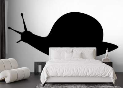 Black silhouette of a snail Wall mural