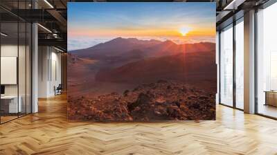 Sunrise at Haleakala Crater, Maui, Hawaii, USA Wall mural