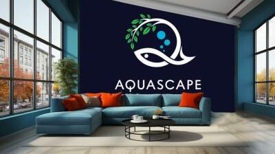 aquarium logo with tree concept Wall mural