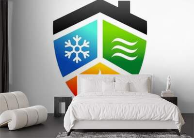 Home logo with three element Wall mural