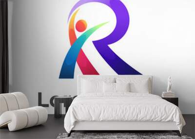 people logo with letter r concept Wall mural