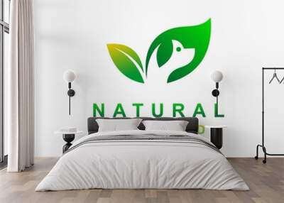 pet food logo, green eco logo Wall mural