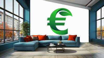 Tree logo that formed euro symbol Wall mural