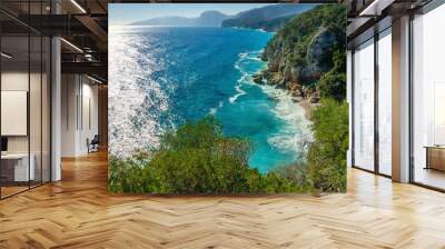 amazing coast golfo di orosei in sun, sardinia, italy Wall mural