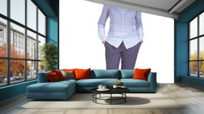 full length portrait of beautiful mature woman standing Wall mural