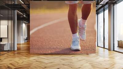 person running in the park Wall mural