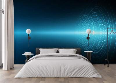 blue abstract technology vector background,speed connection network technology concept,futuristic cyberspace background Wall mural