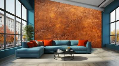 Vintage, rustic brown leather texture with a weathered and worn appearance Wall mural