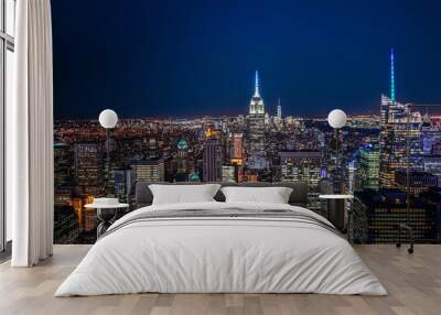 Night skyline of New York Wall mural