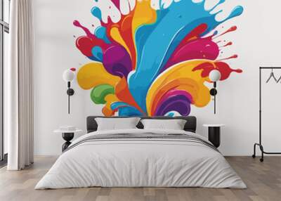 abstract colorful background, colorful paint splash Wall mural