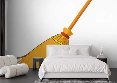 broom isolated on white Wall mural