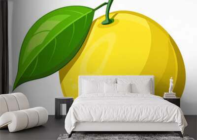 lemon isolated on white Wall mural