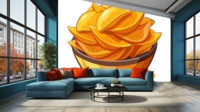 potato chips isolated on white Wall mural