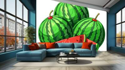 watermelon illustration Wall mural