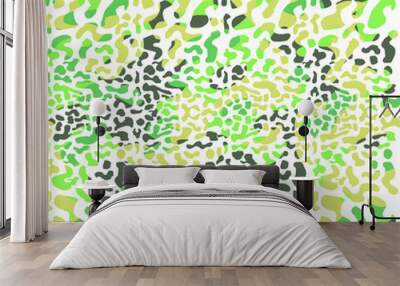 camouflage and jaguar pattern print and embroidery graphic design vector art Wall mural